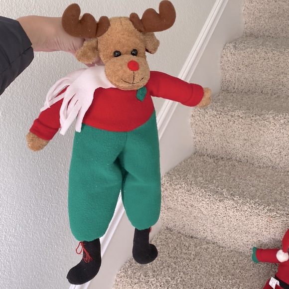 Xmas Christmas Holiday Long Legged Reindeer Snowman Santa Claus Plush Dolls Set - Picture 11 of 12